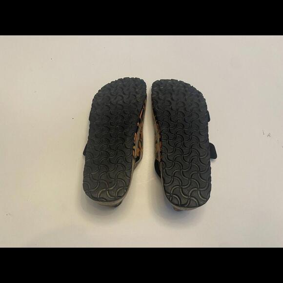 Birkenstock Betula Leather Heel Strap Double Buckle 11 42 Black Orange Floral - Picture 8 of 9